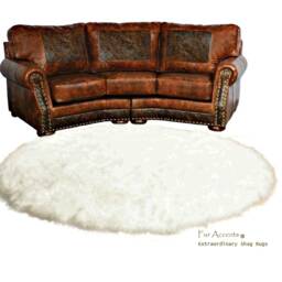 White Round Shag Rug - Large Faux Sheepskin Luxury Fur Shaggy Soft Handmade Designer Rugs Accents Usa - thumbnail 2