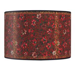 Vintage Floral Lampshade, Retro Floor Lamp, Red Flower Print - thumbnail 3
