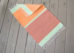 "Hand Woven Cotton Rug - 18"" X 29" - thumbnail 1
