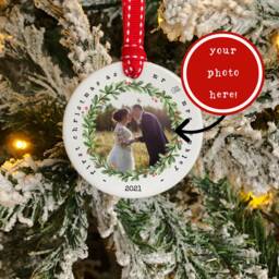 First Christmas As Mr & Mrs Ornament - Photo Upload Ceramic Tree Newly Married Couple Gift Newlyweds Keepsake - thumbnail 3