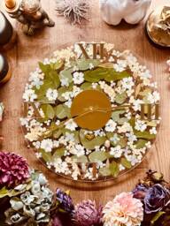 Clock, Wall Clock, Resin Art Grandfather Decoration, Art, Object, Gift, Flowers, Hydrangeas, Eucalyptus