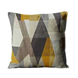 Harlequin Pythagorum Velvet Cushion Cover Geometric Grey & Gold Pillow