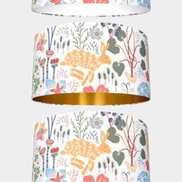 Rabbit & Flower Lampshade With Gold Silver Or White Lining, 20cm To 45cm ?? For Lamp Ceiling Lightshade, Handmade By Vivid Shades - thumbnail 2