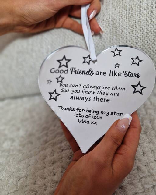 Friends Heart Shaped Wall Hanging Gift, Gift For Best Friend, Friendship Anniversary Gifts, Friend Birthday Personalised - image 1