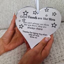 Friends Heart Shaped Wall Hanging Gift, Gift For Best Friend, Friendship Anniversary Gifts, Friend Birthday Personalised - thumbnail 2