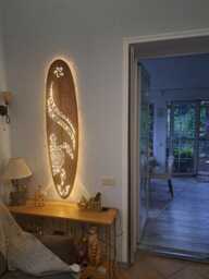 Surfboard Led Wall Light - Turtle Maori Pattern Coastal Sconce - thumbnail 1