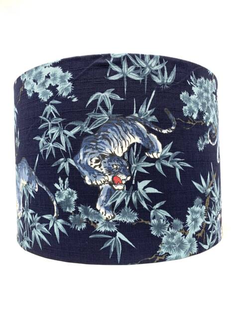 Tiger Jungle Lampshade Tattoo Blue Japanese Oriental Style - image 1
