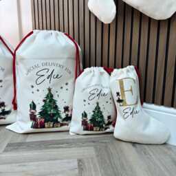 Personalised Christmas Gift Set - Nutcracker Stocking, Mug, Tote, & Sack