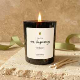New Beginnings Scented Soy Candle Gift Set For Colleague, Leaving Work, Job, Retirement Present - thumbnail 1