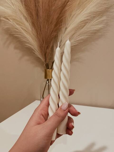 Twist Pillar Candle - Homemade Natural Soy Wax Trendy Gift - image 1