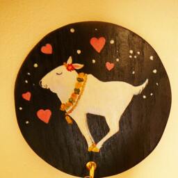 Key Organizer Hanger Picture Hook Wall Art Hand Painted Animal Cow - thumbnail 4