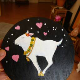 Key Organizer Hanger Picture Hook Wall Art Hand Painted Animal Cow - thumbnail 3
