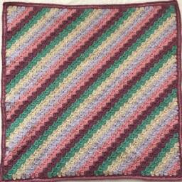 Girls Crochet C2C Blanket, Diagonal Stripe, Corner To Baby Girl, Gift, Shower, Pink, Purple, Green, Beautiful, New - thumbnail 2