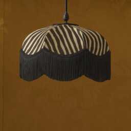 Zebra Print Velvet Fringed Lampshade Art Deco Style, Handmade in England - thumbnail 3