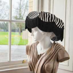 Zebra Print Velvet Fringed Lampshade Art Deco Style, Handmade in England - thumbnail 1