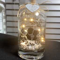 Personalised Wedding Bride & Groom Light Up Bottle, Bottle Lamp With Gift Messaging Service & Bag - thumbnail 2