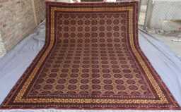 8x11 Large Afghan Rug, Hand Knotted Natural Dyes Wool Area Oriental Turkmen Tribal Geometric Living Room Dining Table Carpet - thumbnail 1