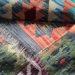 Kilim Rug Classic, Handmade Artisan Afghan Turkish Aztec Geometric Wool 150x97cm - thumbnail 4