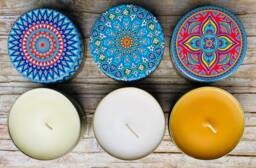 Set Of 3 Scented Candle Set - Candles , Gift Natural Handmade in Decorative Boxes Housewarming Christmas - thumbnail 1