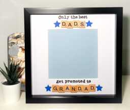 Only The Best Dads Get Promoted To Grandad Grandpa Pops Papa Fathers Day Birthday Present Scrabble Photo Frame Christmas - thumbnail 1