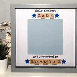 Only The Best Dads Get Promoted To Grandad Grandpa Pops Papa Fathers Day Birthday Present Scrabble Photo Frame Christmas - thumbnail 3