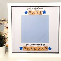 Only The Best Dads Get Promoted To Grandad Grandpa Pops Papa Fathers Day Birthday Present Scrabble Photo Frame Christmas - thumbnail 2