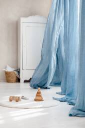 Light Blue Sheer Linen Curtains, Azure Delicate & Light Curtain Panel, Linen Muslin Drapes in Baby More