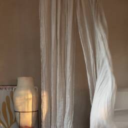 Light Blue Sheer Linen Curtains, Azure Delicate & Light Curtain Panel, Linen Muslin Drapes in Baby More - thumbnail 2