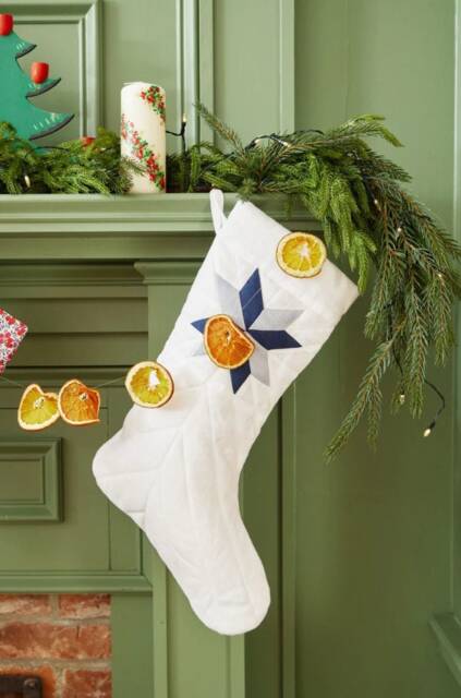 Quilted Linen Christmas Stocking With Name Embroidery, Handmade Quilted Stockings Stocking Farmhouse - image 1