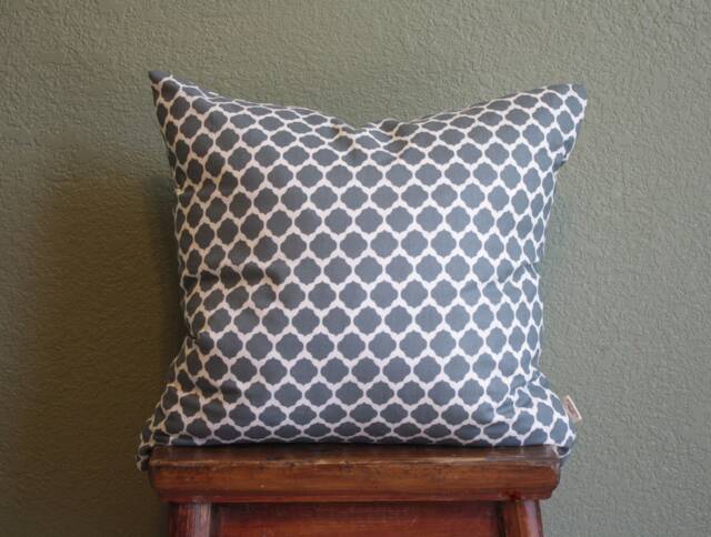 Geometric Patterned Gray Cushion Cover, Moroccan Tile Pillow, Pillow Contemporary Decorative Bedroom - image 1