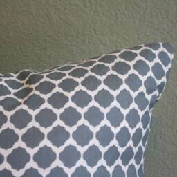 Geometric Patterned Gray Cushion Cover, Moroccan Tile Pillow, Pillow Contemporary Decorative Bedroom - thumbnail 2