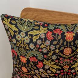 Vintage Morris Styled Leaves & Berries Tapestry Cushion. 17x17 - thumbnail 2