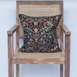 Vintage Morris Styled Leaves & Berries Tapestry Cushion. 17x17 - thumbnail 3