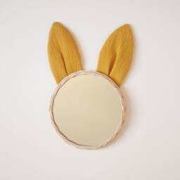 Rattan Rabbit Mirror Wall Decoration For Baby & Child's Room - thumbnail 2