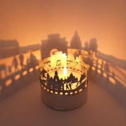 st. Petersburg Skyline Shadow Play - Enchanting Lantern Candle Attachment Perfect Souvenir For Fans