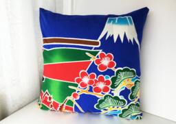 Mount Fuji Pillow Case, Boys Bedding Throw, Japanese Fabric Cover, Sakura Cotton Gift For Her - thumbnail 1