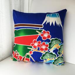 Mount Fuji Pillow Case, Boys Bedding Throw, Japanese Fabric Cover, Sakura Cotton Gift For Her - thumbnail 2