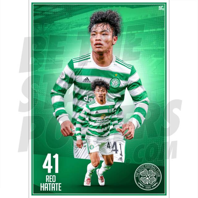 Celtic Fc Hatate 21/22 Action Poster - Officially Licensed Product A4/A3 Sizes Plus Framed Option - image 1
