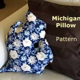 PDF Sewing Pattern Michigan Pillow Template Tutorial Gift Outline - thumbnail 3