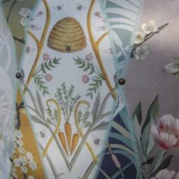 Floral Bee Chateaux Cushion Cover Quality Cotton Pillow - thumbnail 2