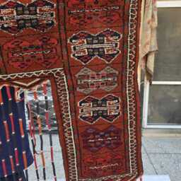 Wall Decor 4x7 Handwoven Afghan Tapestry Wool Turkmen Traditional Jalar, Tribal Bohemian Hanging - thumbnail 2