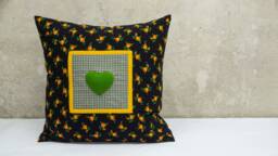 Square Cushion With Heart - thumbnail 1