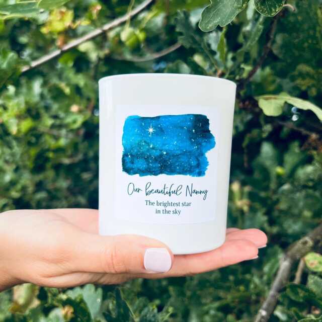 Personalised Memorial Candle Sympathy Gift - The Brightest Star - image 1