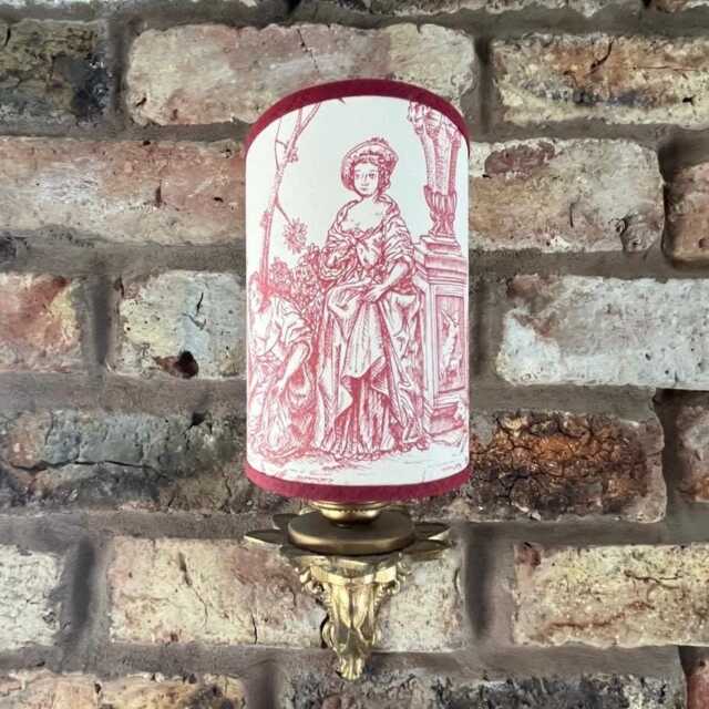 Scopos Toile - Handmade, Candle Clip Half Shield Lampshade For Wall Lights - image 1