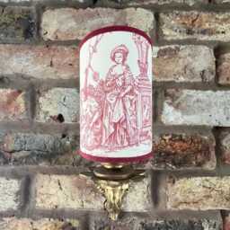 Scopos Toile - Handmade, Candle Clip Half Shield Lampshade For Wall Lights - thumbnail 1