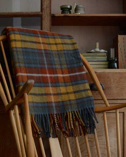Pure Wool Tartan Blanket - Check Multicolour Tweedmill British Throw Antique Buchanan - image 1