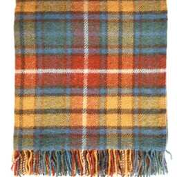 Pure Wool Tartan Blanket - Check Multicolour Tweedmill British Throw Antique Buchanan - thumbnail 3
