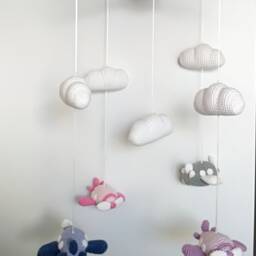 Crochet Airplane Baby Mobile Amigurumi Toys Accessory Baby Crib Gift For Nursery Decor Animals Toy Preemie Kids Gift Amigurumi Doll - thumbnail 2
