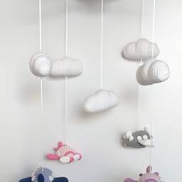 Crochet Airplane Baby Mobile Amigurumi Toys Accessory Baby Crib Gift For Nursery Decor Animals Toy Preemie Kids Gift Amigurumi Doll - thumbnail 4