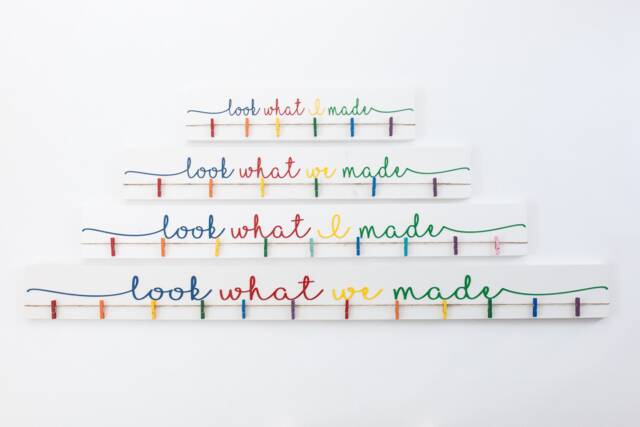 3D Kids Craft Look What I Made Sign - Art Display Signs Playroom Wall Room Decor Rainbow Christmas - image 1
